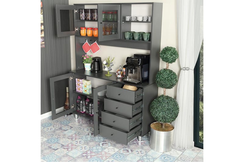 Multifunktionsskab Jatin Antracit - Antracit - Hus & renovering - Køkken & bad - Køkken & bryggers