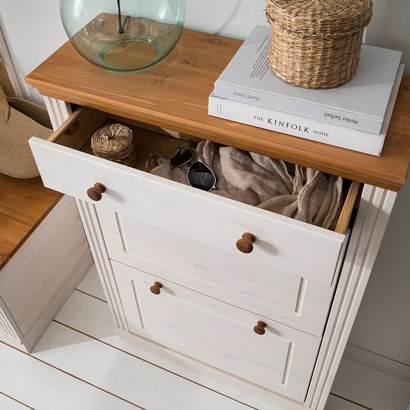 Anita Skostativ 80x105 cm - Hvid/Honning - Opbevaring - Skoopbevaring - Skoskab