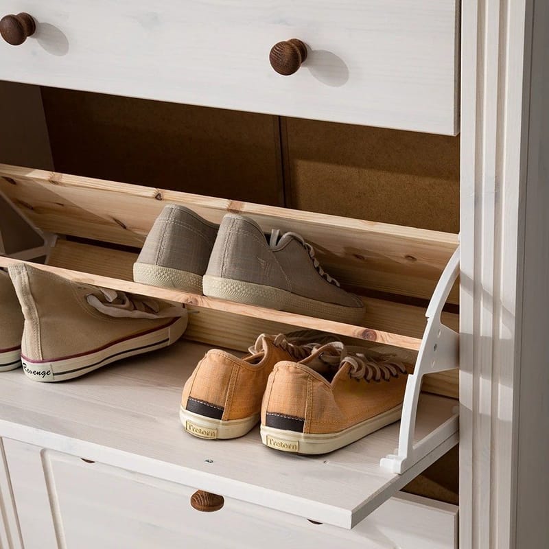 Anita Skostativ 80x105 cm - Hvid/Honning - Opbevaring - Skoopbevaring - Skoskab