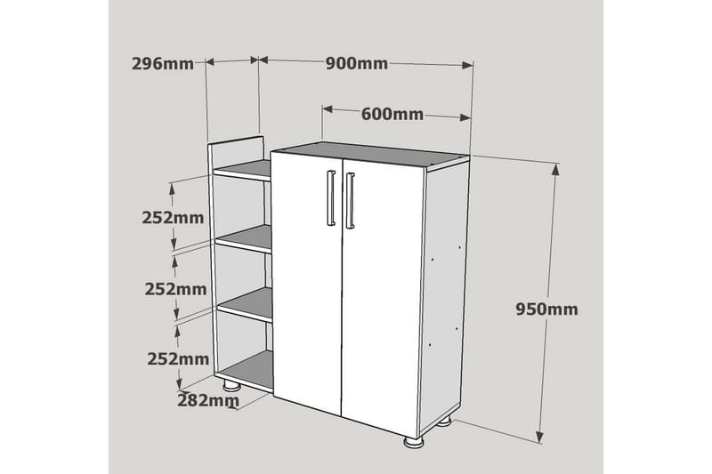 Asousa skoskab - Hvid - Opbevaring - Skoopbevaring