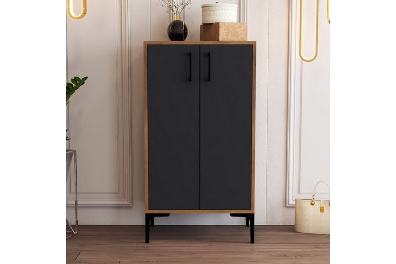 Babice Skoskab 35x60 cm - Valnød/Antracit - Opbevaring - Skoopbevaring - Skoskab