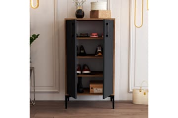 Babice Skoskab 35x60 cm - Valnød/Antracit - Opbevaring - Skoopbevaring