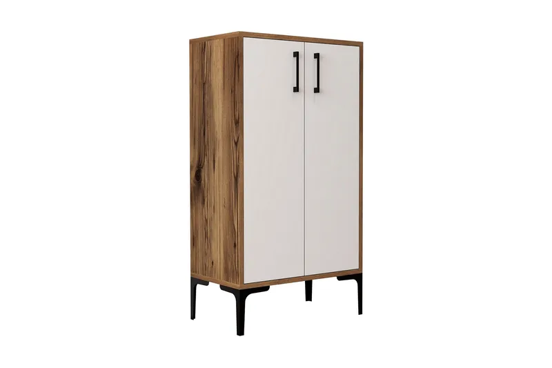 Babice Skoskab 35x60 cm - Valnød/Hvid - Opbevaring - Skoopbevaring - Skoskab