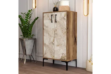 Babice Skoskab 35x60 cm - Valnød/Hvid - Opbevaring - Skoopbevaring