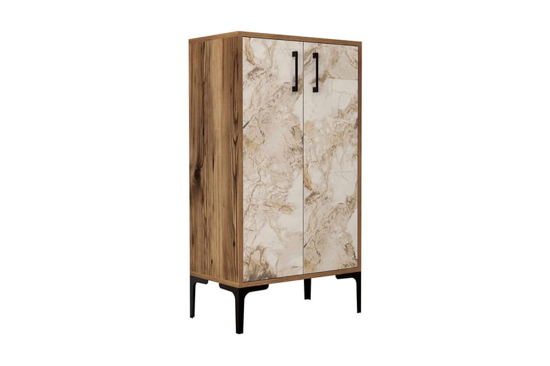 Babice Skoskab 35x60 cm - Valnød/Hvid - Opbevaring - Skoopbevaring - Skoskab