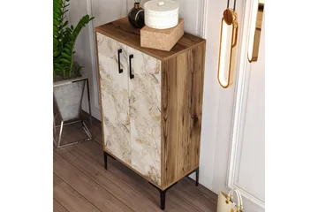 Babice Skoskab 35x60 cm - Valnød/Hvid - Opbevaring - Skoopbevaring