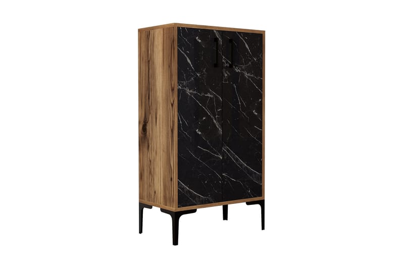 Babice Skoskab 35x60 cm - Valnød/Sort - Opbevaring - Skoopbevaring - Skoskab