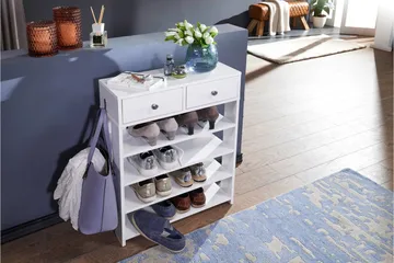 Basnaw skoskab 60x24 cm - Hvid - Opbevaring - Skoopbevaring
