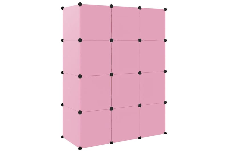 beBasic opbevaringsreol til børn 12 kubeformede kasser PP lyserød - LyserÃ¸d - Entréopbevaring - Skoopbevaring - Skohylde