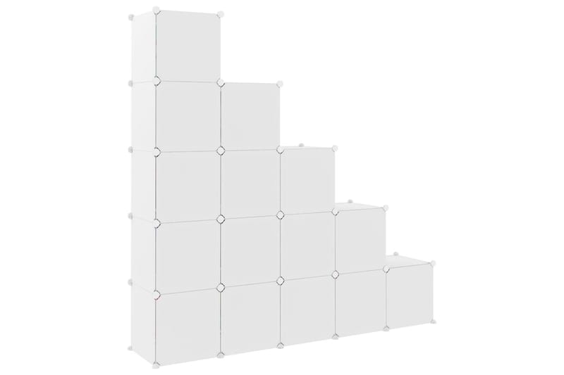 beBasic opbevaringsreol til børn 15 kubeformede kasser PP hvid - Hvid - Entréopbevaring - Skoopbevaring - Skohylde