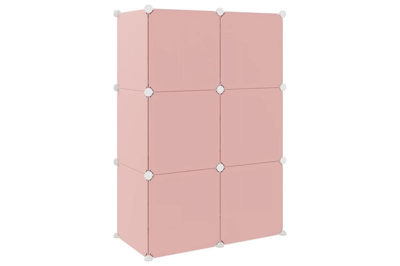 beBasic opbevaringsreol til børn 6 kubeformede kasser PP lyserød - LyserÃ¸d - Entréopbevaring - Skoopbevaring - Skohylde