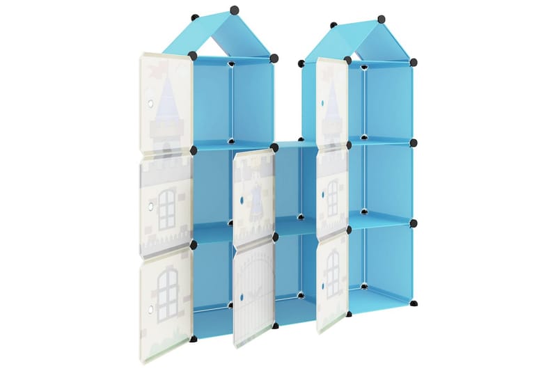 beBasic opbevaringsreol til børn 8 kubeformede kasser PP blå - BlÃ¥ - Entréopbevaring - Skoopbevaring - Skohylde