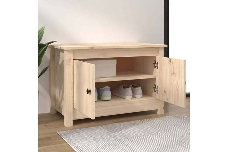 beBasic skobænk 70x38x45,5 cm massivt fyrretræ - Brun - Opbevaring - Skoopbevaring - Skoskab