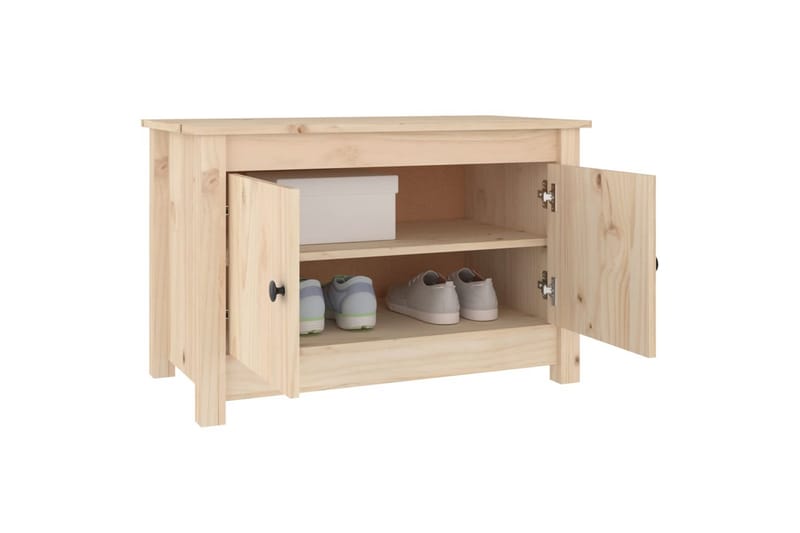 beBasic skobænk 70x38x45,5 cm massivt fyrretræ - Brun - Skoskab - Entréopbevaring - Skoopbevaring