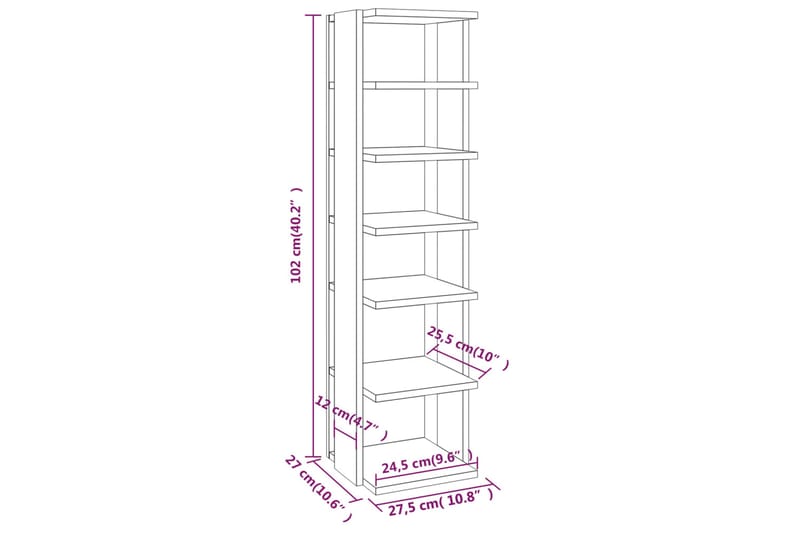 beBasic skoreol 25x27x102 cm konstrueret træ grå sonoma-eg - GrÃ¥ - Entréopbevaring - Skoopbevaring - Skohylde