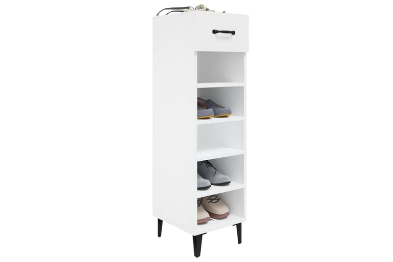 beBasic skoreol 30x35x105 cm konstrueret træ hvid - Hvid - Skoskab - Entréopbevaring - Skoopbevaring