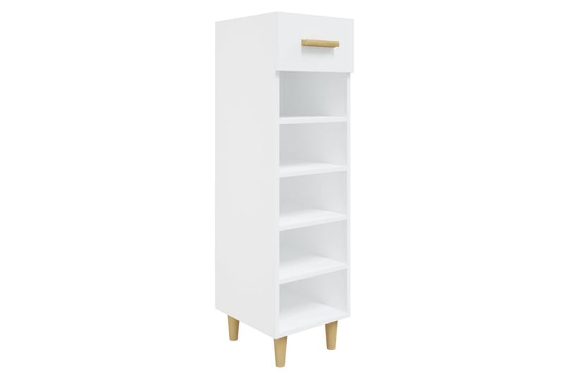 beBasic skoreol 30x35x105 cm konstrueret træ hvid - Hvid - Skoskab - Entréopbevaring - Skoopbevaring