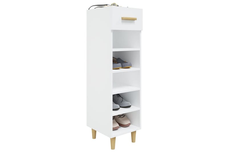 beBasic skoreol 30x35x105 cm konstrueret træ hvid - Hvid - Skoskab - Entréopbevaring - Skoopbevaring