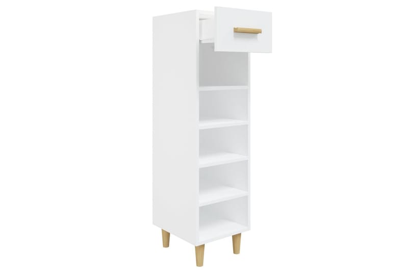 beBasic skoreol 30x35x105 cm konstrueret træ hvid - Hvid - Opbevaring - Skoopbevaring - Skoskab
