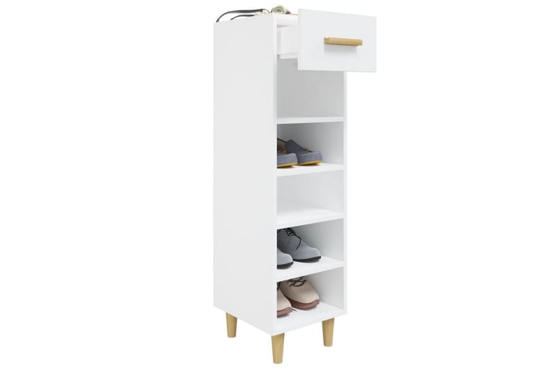 beBasic skoreol 30x35x105 cm konstrueret træ hvid - Hvid - Opbevaring - Skoopbevaring - Skoskab