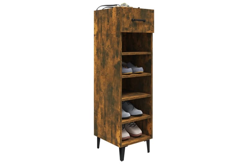 beBasic skoreol 30x35x105 cm konstrueret træ røget egetræsfarve - Brun - Opbevaring - Skoopbevaring - Skoskab