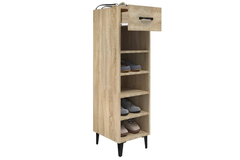 beBasic skoreol 30x35x105 cm konstrueret træ sonoma-eg - Brun - Skoskab - Entréopbevaring - Skoopbevaring