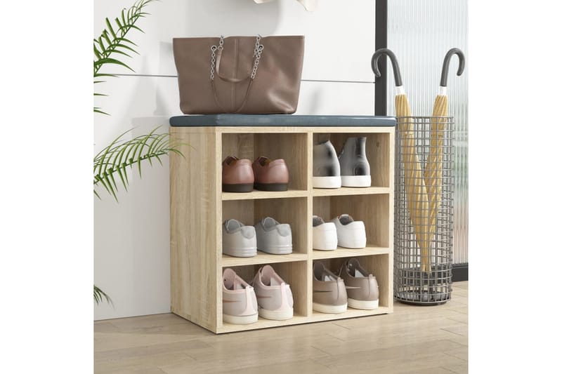 beBasic skoreol 52,5x30x50 cm sonoma-eg - Brun - Opbevaring - Skoopbevaring - Skoskab
