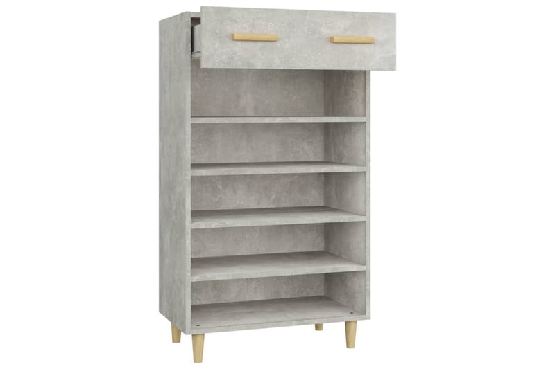 beBasic skoreol 60x35x105 cm konstrueret træ betongrå - GrÃ¥ - Skoskab - Entréopbevaring - Skoopbevaring