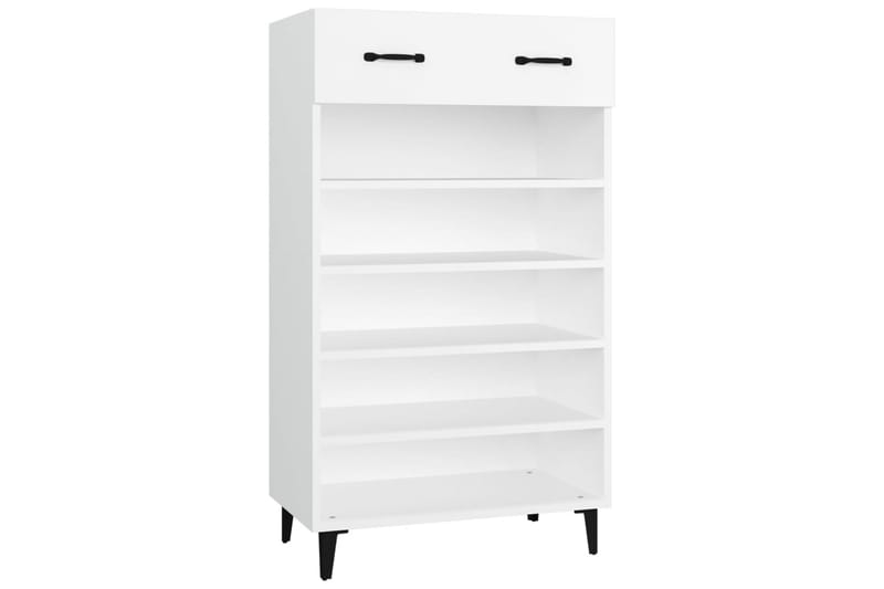 beBasic skoreol 60x35x105 cm konstrueret træ hvid - Hvid - Skoskab - Entréopbevaring - Skoopbevaring