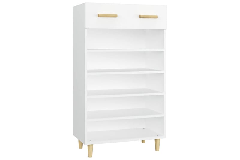 beBasic skoreol 60x35x105 cm konstrueret træ hvid - Hvid - Skoskab - Entréopbevaring - Skoopbevaring