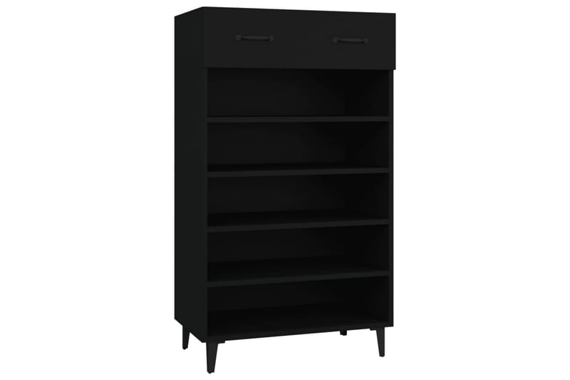 beBasic skoreol 60x35x105 cm konstrueret træ sort - Sort - Skoskab - Entréopbevaring - Skoopbevaring