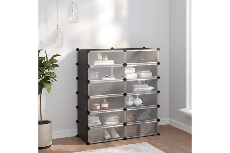 beBasic skoreol 94,5x36,5x106 cm PP sort - Sort - Entréopbevaring - Skoopbevaring - Skohylde