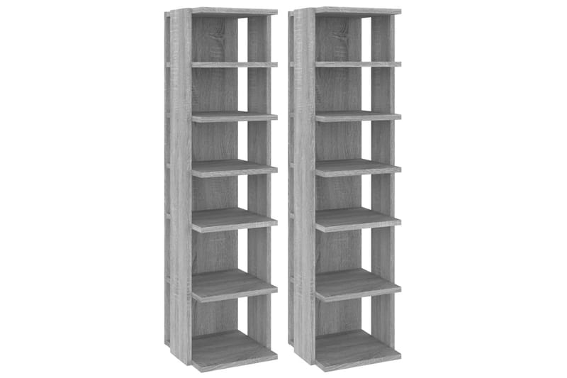 beBasic skoreoler 2 stk. 25x27x102 cm konstrueret træ grå sonoma-eg - GrÃ¥ - Opbevaring - Skoopbevaring