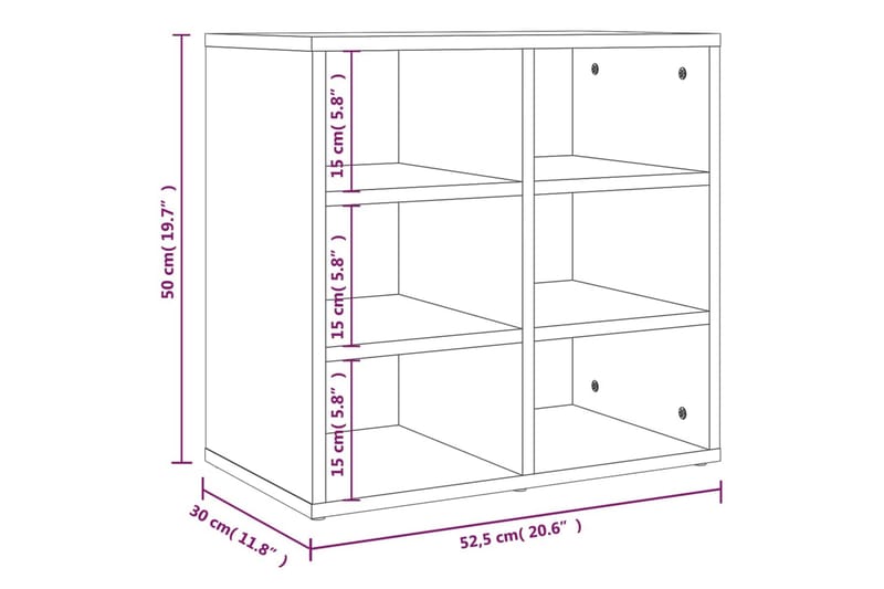 beBasic skoreoler 2 stk. 52,5x30x50 cm grå sonoma-eg - GrÃ¥ - Skoskab - Entréopbevaring - Skoopbevaring