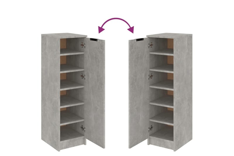 beBasic skoskab 30x35x100 cm konstrueret træ betongrå - GrÃ¥ - Skoskab - Entréopbevaring - Skoopbevaring