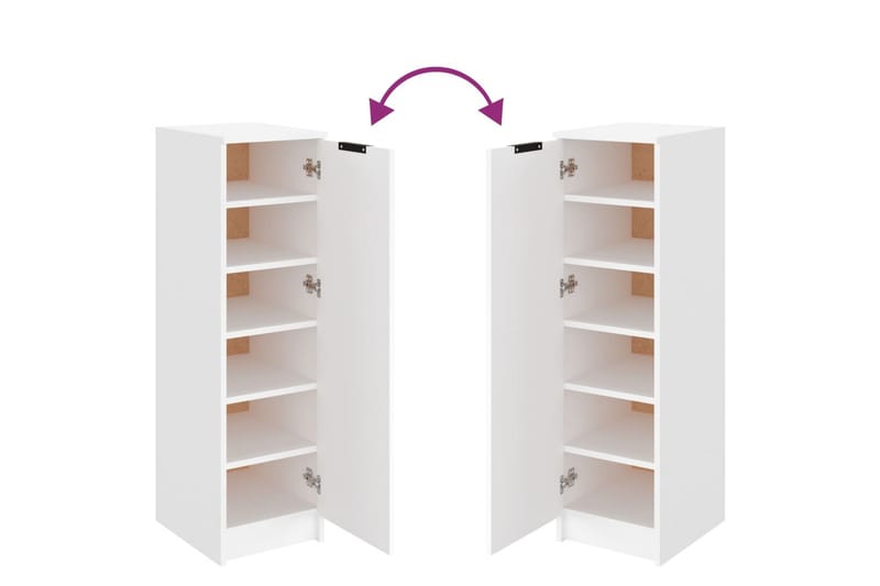 beBasic skoskab 30x35x100 cm konstrueret træ hvid - Hvid - Skoskab - Entréopbevaring - Skoopbevaring