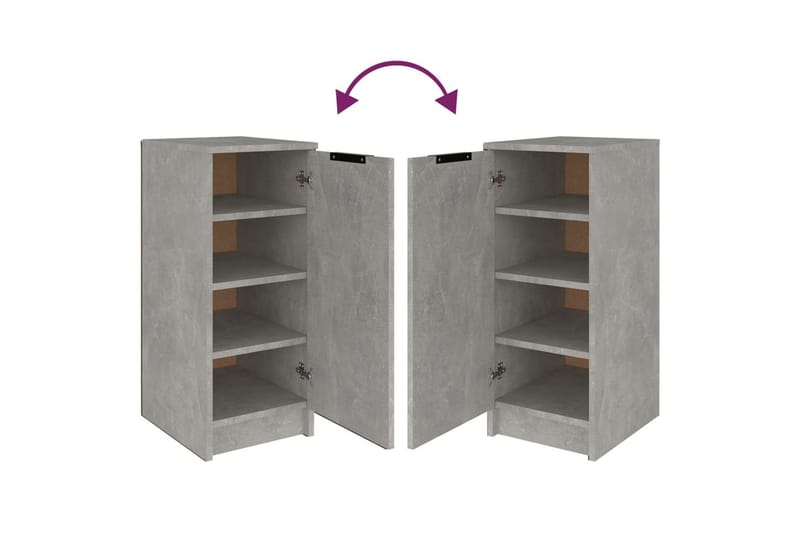 beBasic skoskab 30x35x70 cm konstrueret træ betongrå - GrÃ¥ - Skoskab - Entréopbevaring - Skoopbevaring