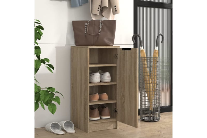 beBasic skoskab 30x35x70 cm konstrueret træ sonoma-eg - Brun - Opbevaring - Skoopbevaring - Skoskab