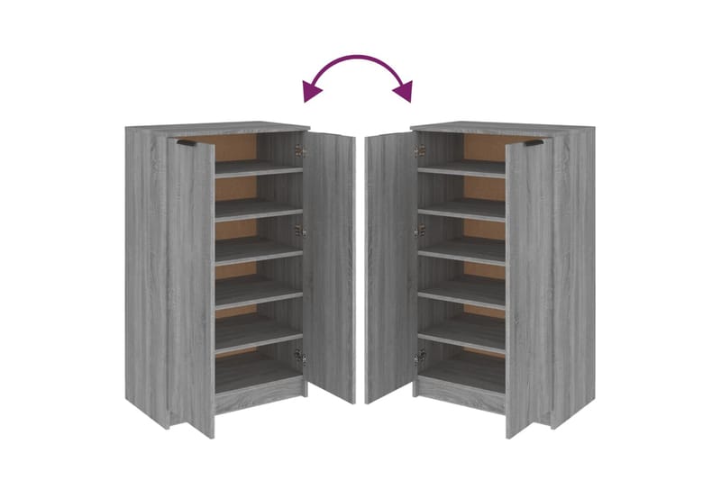 beBasic skoskab 59x35x100 cm konstrueret træ grå sonoma-eg - GrÃ¥ - Entréopbevaring - Skoopbevaring - Skohylde