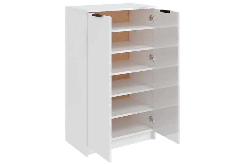 beBasic skoskab 59x35x100 cm konstrueret træ hvid højglans - Hvid - Opbevaring - Skoopbevaring - Skoskab