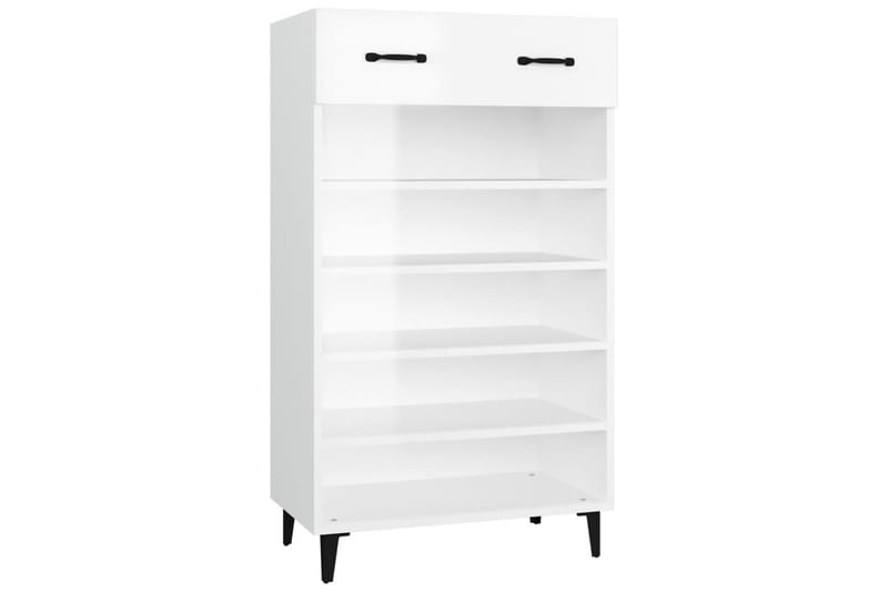 beBasic skoskab 60x35x105 cm konstrueret træ hvid højglans - Hvid - Opbevaring - Skoopbevaring - Skoskab