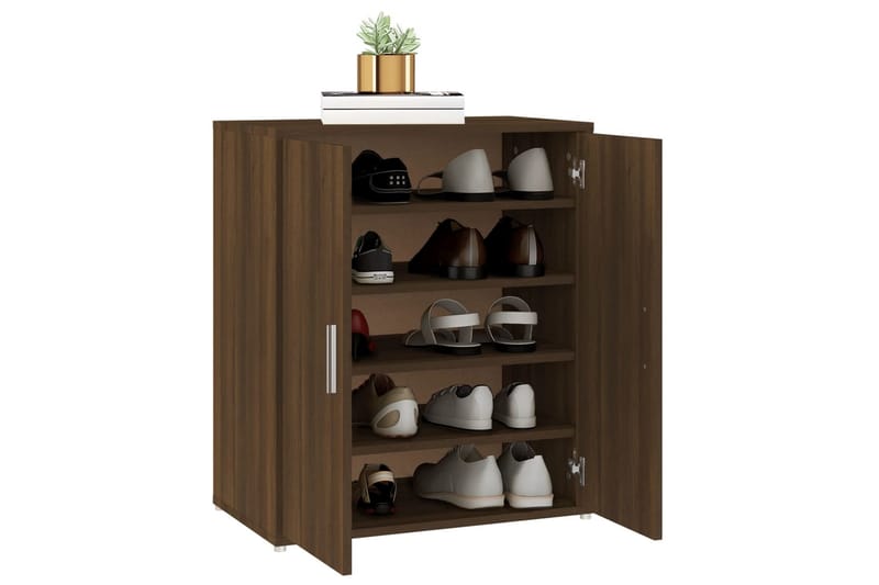 beBasic skoskab 60x35x70 cm konstrueret træ brun egetræsfarve - Brun - Opbevaring - Skoopbevaring