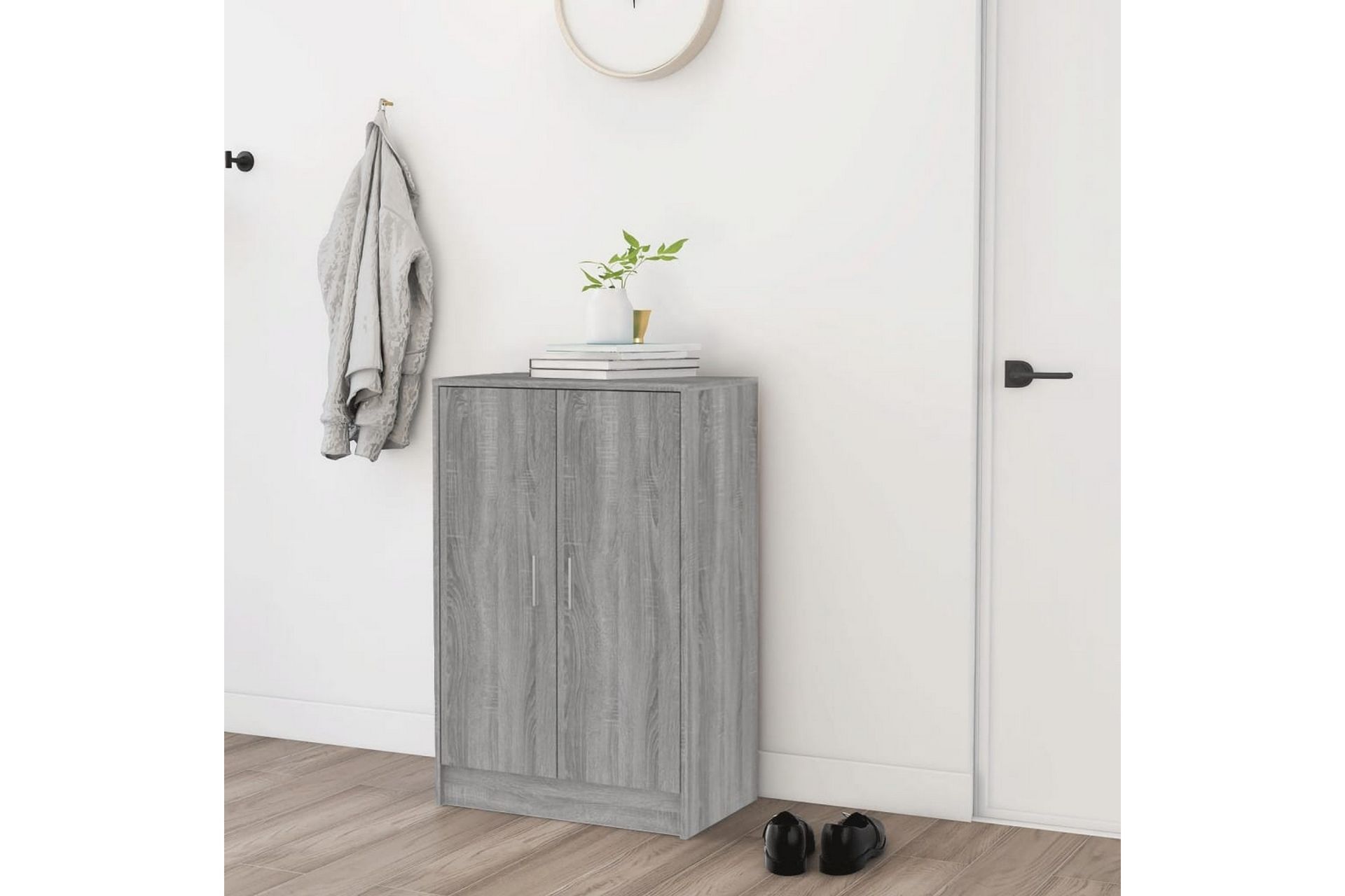 beBasic skoskab 60x35x92 cm konstrueret træ grå sonoma-eg - GrÃ¥ - Opbevaring - Skoopbevaring