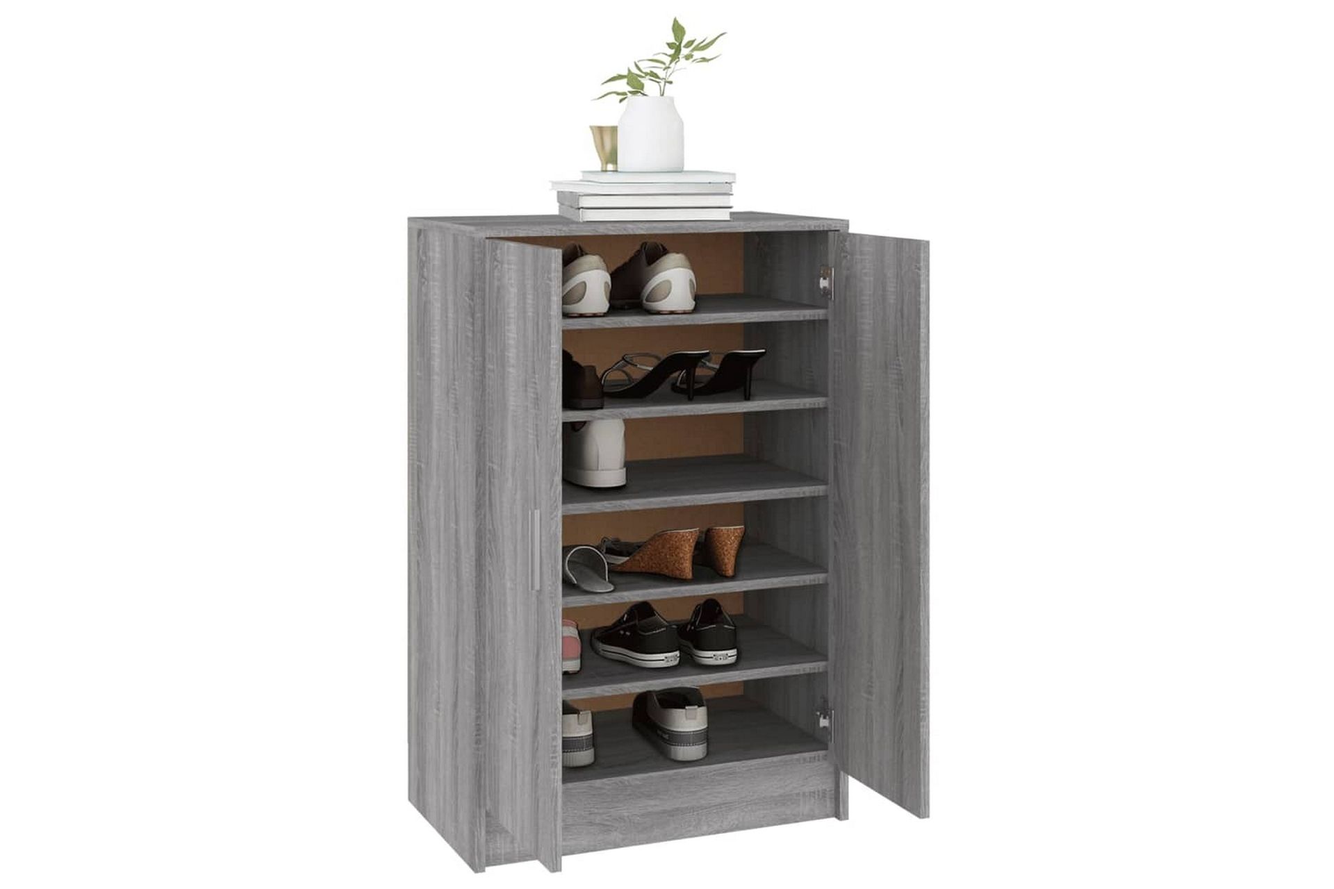 beBasic skoskab 60x35x92 cm konstrueret træ grå sonoma-eg - GrÃ¥ - Opbevaring - Skoopbevaring