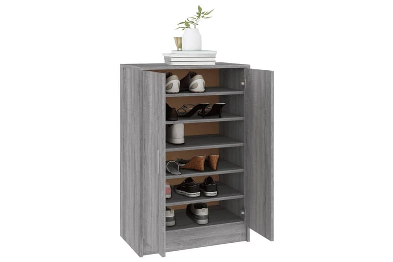 beBasic skoskab 60x35x92 cm konstrueret træ grå sonoma-eg - GrÃ¥ - Entréopbevaring - Skoopbevaring - Skohylde