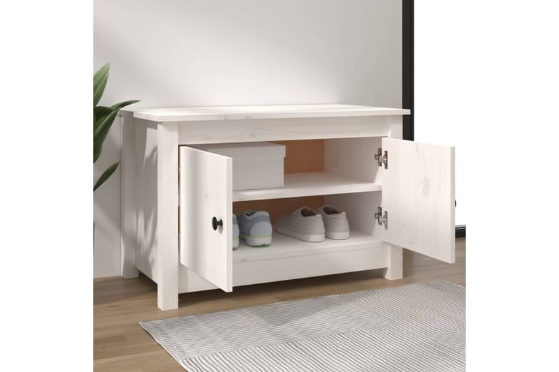 beBasic skoskab 70x38x45,5 cm massivt fyrretræ hvid - Hvid - Skoskab - Entréopbevaring - Skoopbevaring