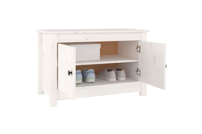 beBasic skoskab 70x38x45,5 cm massivt fyrretræ hvid - Hvid - Opbevaring - Skoopbevaring - Skoskab