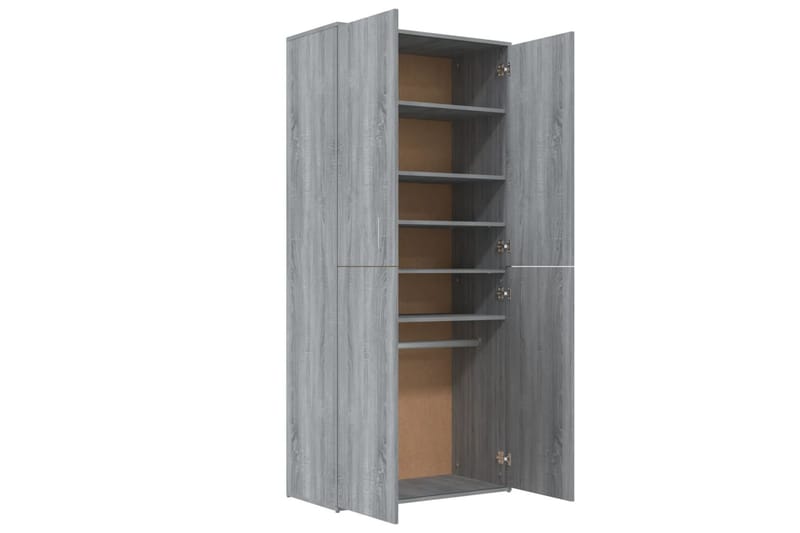 beBasic skoskab 80x39x178 cm konstrueret træ grå sonoma-eg - GrÃ¥ - Opbevaring - Skoopbevaring