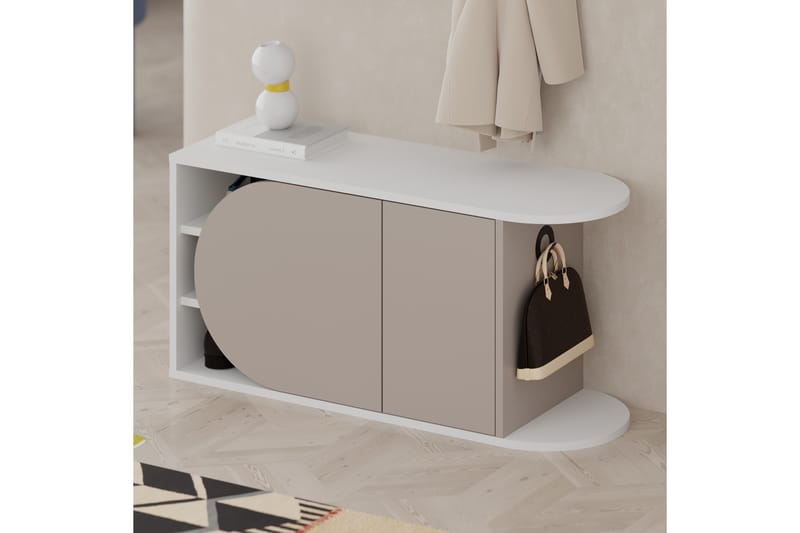Berriaren Skoskab 104 cm - Brun/Hvid - Opbevaring - Skoopbevaring - Skoskab