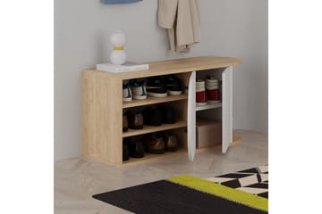 Berriaren Skoskab 104 cm - Eg/Hvid - Opbevaring - Skoopbevaring